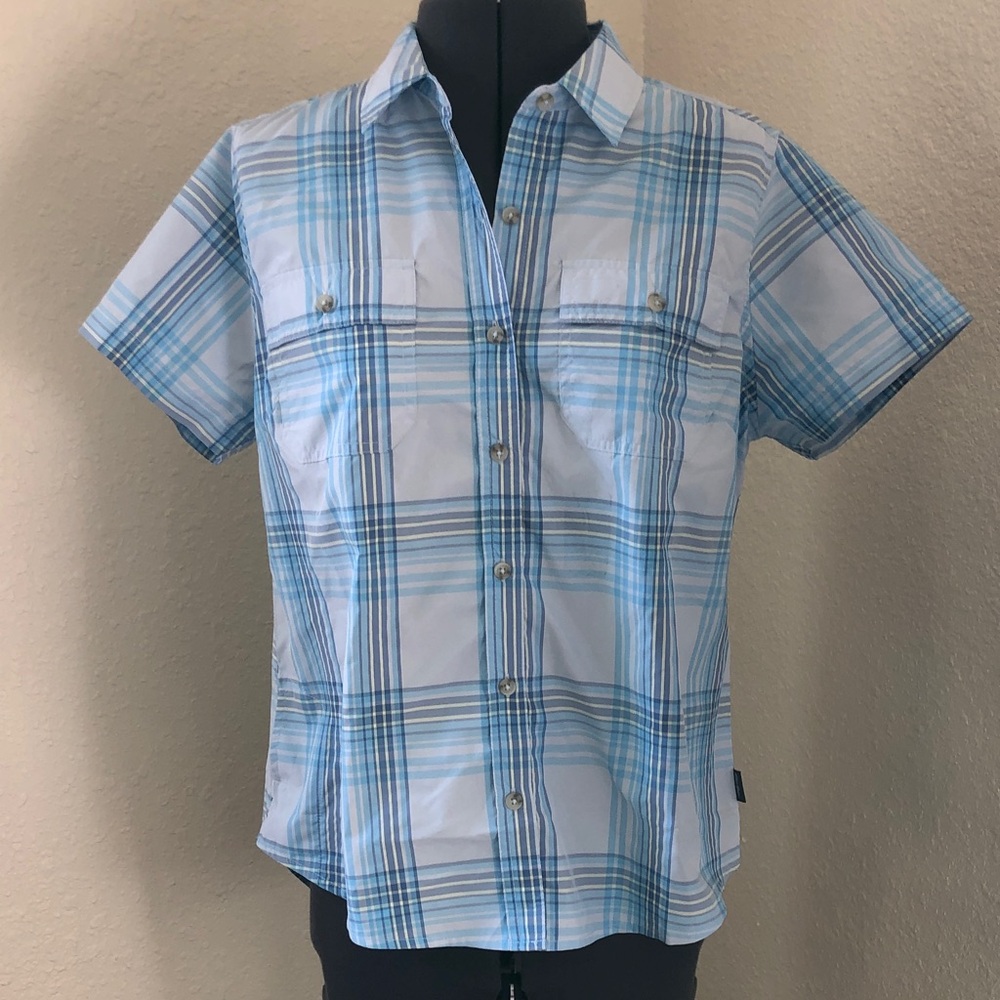 Women’s Eddie Bauer Short Sleeve Plaid Adventure Button-Up Shirt